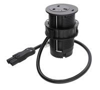 Office Desk Mount 60mm Grommet with UK Mains Power & USB-C 65W Laptop/Phone Charger