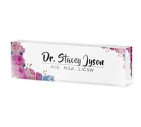 Office Desk Name Plate Personalised - Custom Acrylic Nameplate, Desk Card Customization, Acrylic Table Card, Office Decoration, Creative Office Gift - 20×6×3 cm