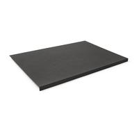 Desk Pad Made of Anthracite Grey Leather cm 70x50 - Resistant Steel Core with L-Shaped Forward Profile - Handmade Stitchings - Made in Italy