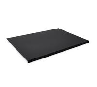 Office Desk Pad Real Leather Black - Steel Structure with Edge Protector