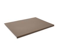 Office Desk Pad Real Leather Taupe Grey - Steel Structure with Edge Protector