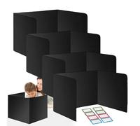 Office Desk Privacy Divider Panel 4 Pack 44x34cm Classroom Desk Privacy Boards Foldable Student Test Freestanding Partition Panels With 2 Name Labels, Easy-to-Clean Protective Screen Boards Panel