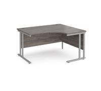 Office Desk | Right Hand Corner Desk 1400mm | Grey Oak Top With Silver Frame | 1200mm Depth | Maestro 25 MC14ERSGO