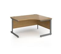Office Desk | Right Hand Corner Desk 1400mm | Oak Top With Graphite Frame | 1200mm Depth | Contract 25