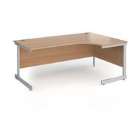 Office Desk | Right Hand Corner Desk 1800mm | Beech Top With Silver Frame | 1200mm Depth | Contract 25