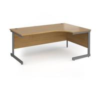 Office Desk | Right Hand Corner Desk 1800mm | Oak Top With Graphite Frame | 1200mm Depth | Contract 25