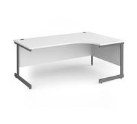 Office Desk | Right Hand Corner Desk 1800mm | White Top With Graphite Frame | 1200mm Depth | Contract 25
