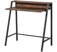 Office Desk Rustic Brown 84x45x85cm Steel Frame Particleboard Top Melamine Unit