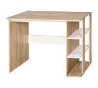 Office Desk w/ 3-Tier Display Shelf Storage - Wood effect