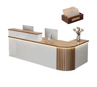 Office Desk with Filing Cabinet and Locked Drawers, Retail Counter Front Table for Meeting Room, Modern Design, Functional Workspace Solution