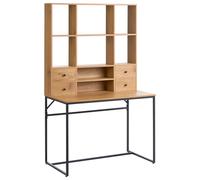 Office Desk with Memo Board TAVRA 105 cm 60 cm with Shelves with Drawers Light Brown