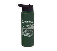 Office Dog Best Coworker Sleeps Under The Desk Stainless Steel Insulated Water Bottle