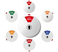 Office Door Sign, Do Not Disturb, In a Meeting, Working Remotely, Out of Office, Back Soon, Please Knock, 6 Options Privacy Wheel Sign, Business Status Indicator For Work, 6 inch Sliver 1PK