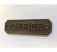 OFFICE Door Sign Solid Brass with a Antique Bronze Finish 11.5 x 3.3cm comes with Screws DSN-16-AB