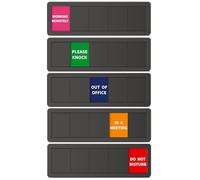 Office Door Signs 5 Options Do Not Disturb, Please Knock, In A Meeting, Out Of Office, Working Remotely Privacy Door Slider Sign for Meeting & Conference Room Black