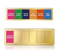 Office Door Signs -6 Options Do Not Disturb, In A Meeting, Out Of Office, Working Remotely, Back Soon Please Knock,Privacy Door Slider Sign for Meeting & Conference Room Brushed Gold