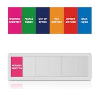 Office Door Signs 6 Options Do Not Disturb, Please Knock, In A Meeting, Out Of Office, Working Remotely Back Soon Privacy Door Slider Sign For Meeting & Conference Room Silver