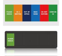 Office Door Signs- 6 Options Out Of Office Sign for Door,Do Not Disturb, In A Meeting,Please Knock, Come On In,Back Soon, Privacy Slider Sign for Meeting & Conference Room Black