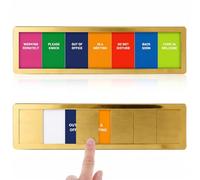 Office Door Signs, 7 Status Options - Do Not Disturb/Please Knock/Out of Office/In a Meeting/Working Remotely/Back Soon/Come in Welcome - Privacy Door Signs for Conference Room Gold