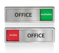 Office Door Signs Do Not Disturb, In Use/Available Slider Sign for Home Office Wellness Conference Vacant Occupied Privacy Slide Door Sign，Brushed Silver