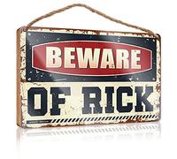 Office Door Signs Funny Beware of Rick Wooden Sign Funny Bar Signs Door Decor (Size : 20X30CM)