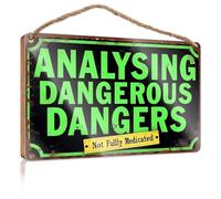 Office Door Signs Personalized Analysing Dangerous Dangers: Not Fully Medicated. Summer Gifts Home Sweet Home Sign(15X28CM)