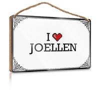 Office Door Signs Personalized I Love Joellen Wooden Sign Husband Gifts Backyard Decor(23X35CM)