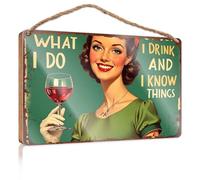 Office Door Signs Personalized What I Do: Drink and Know Things Lake House Decor DIY Door Front Sign(23X35CM)