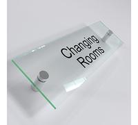 Office Door Wall House Number Sign Plaque- Quality Glass Effect Acrylic Perspex (Changing Rooms)