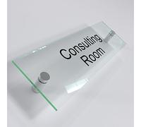 Office Door Wall House Number Sign Plaque- Quality Glass Effect Acrylic Perspex (Consulting Room)