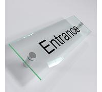 Office Door Wall House Number Sign Plaque- Quality Glass Effect Acrylic Perspex (Entrance)