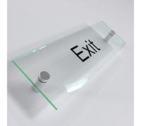 Office Door Wall House Number Sign Plaque- Quality Glass Effect Acrylic Perspex (Exit)