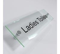Office Door Wall House Number Sign Plaque- Quality Glass Effect Acrylic Perspex (Ladies Toilets)