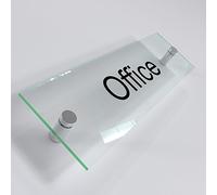 Office Door Wall House Number Sign Plaque- Quality Glass Effect Acrylic Perspex (Office)