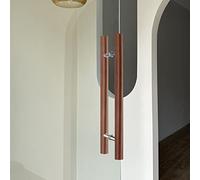 Office Entrance Glass Door Pull Handle, Modern Wooden Barn Door Handle, Two-Sided Round Bar Door Push Bar, 11/15/23/31/39/47/59in(Color:Reddish Brown,Size:150cm (59") 110cm)