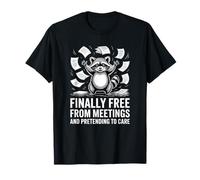 Office Escape Raccoon Artwork T-Shirt
