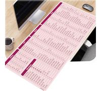 Office/Excel/Word/PPT Shortcuts Cheat Sheet Mat,Keyboard Shortcut Mouse Pad Large Gaming Mouse Pad Desk Mat Office Software Excel Shortcuts Mousepad White Mouse Pad Size 60 * 30cm (Pink-A-L60)