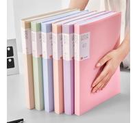 Office File Folders 1PC A4 Folder Information Kit Multi-Page Transparent Insert File for Students to Store Examination Papers(Cream Coloured)