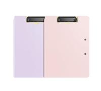 Office File Folders 2 Pcs Foldable Cover Clipboard Folder Sturdy Double Clip Contract File Organizer Binder Office Supplies(Multi-Colored)