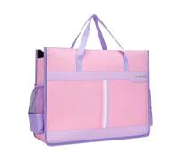Office File Folders Simple Fashion A3 Bag Large File Zipper Pouch Folder Document Organizer Portable Storage Bags for Women(Pink)