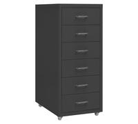 vidaXL Mobile File Cabinet Anthracite Metal Office Storage File Filing Cabinet