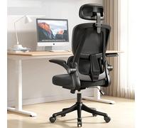 Office Gaming Computer Desk Chair Adjustable Headrest,Height,Rotation-Ergonomic Comfy Mesh Home Chair Cushioned Seat Lumbar Support Breathable Fabric,for Study,Working,Executive (black,B)