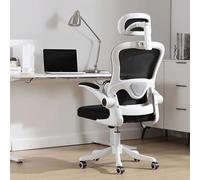 Office Gaming Computer Desk Chair Ergonomic Comfy Mesh Home Chair 3D Adjustable HeadrestRemovable Clothes Rack,Swivel Tilt,Dynamic Back Support,for Study,Working,Executive,Living (White)