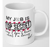 Office Gifts My Job is top Secret Mug Secret Santa Gifts idea Funny Coffee Work Mug Gift for Work Colleagues Funny Present