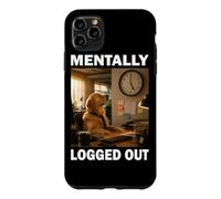 Office Golden Retriever Funny Dog Lover Mentally Logged Out Case for iPhone 11 Pro Max