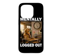 Office Golden Retriever Funny Dog Lover Mentally Logged Out Case for iPhone 15 Pro