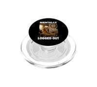 Office Golden Retriever Funny Dog Lover Mentally Logged Out PopSockets PopGrip for MagSafe
