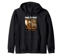 Office Golden Retriever Funny Dog Lover Paid to Wait Zip Hoodie
