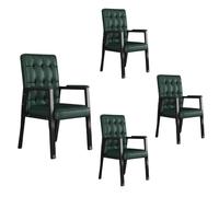 Office Guest Chair Leather Executive Side Chair Accent Chair Living Room Chairs with Soft Seat and Armrests,Reception Chair with Solid Metal Frame,Farmhouse Kitchen Chairs for Restaurant Cafe(Green)