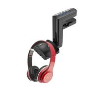 Office Headset Holder - 4ft/3.94ft Headphone Desk Hook | Detachable | Headset Holder with Durable USB Hub Port, Built-in Cable Clip Organizer for PC, Bag